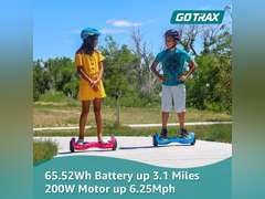 Gotrax NOVA Hoverboard with 6.5" LED Wheels, Max 3.1 Miles & 6.2mph Power by Dual 200W Motor, LED Fender Light/Headlight，UL2272 Certified & 65.52Wh Battery Self Balancing Scooter for 44-176lbs Matte Black 159.99