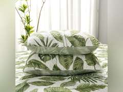 HORIMOTE HOME Tropical Plants Quilt Set Queen Size 3 Pieces, Green Palm Leaves Rainforest Style Fine Printed Reversible Bedspreads Bedding Sets, Soft and Lightweight Bed Coverlet for All Season Green Full/Queen 39.99