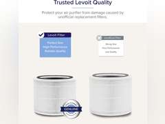 LEVOIT Air Purifier for Home Allergies Pets Hair in Bedroom, HEPA Filter, Covers Up to 1095 Sq.Foot Powered by 33W High Torque Motor, Remove Dust Smoke Pollutants, 0.3 Microns, Core 300, White 300 Cream White 99.99