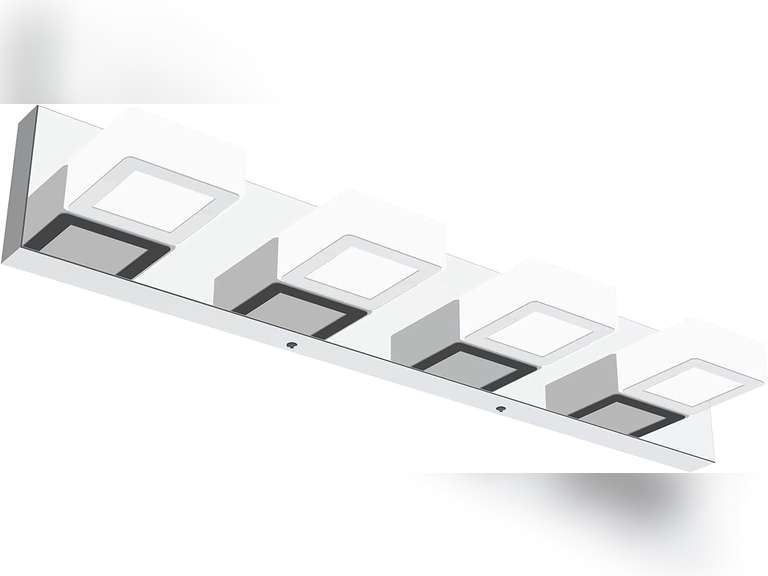 Ralbay LED Modern Vanity Light Bathroom Vanity Lights Over Mirror 4 Light Acrylic Bathroom Wall Light Fixtures Cool White 6000K 80