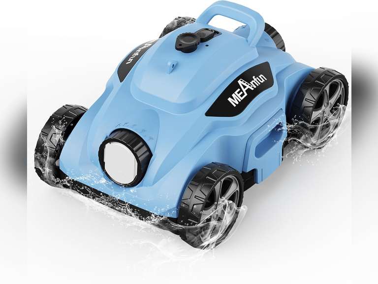 2024 Upgraded Robotic Vacuum Cleaner for Inground Pool, MAX Last 110 Mins & Clean 1076 Sq. Ft for Above Ground and Inground Pool Robot - 5800mah Automatic Parking Pools Cleaning Tools Blue 170