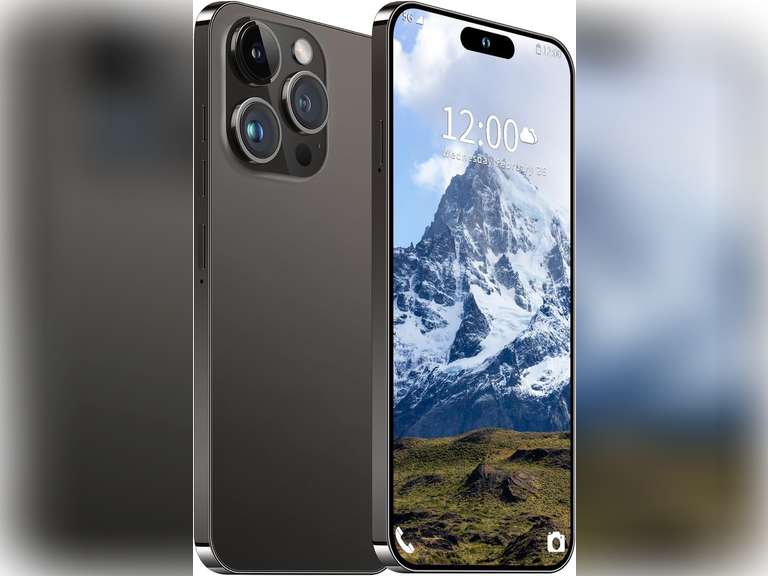 (NOT REAL IPHONE!)I15 Pro MAX Unlocked Phone,Smartphone Battery 6800mAh 6.8" HD Screen The Phone,Android 13.0 6+256GB with 128GB Memory Card Cell Phone, 5G/Face ID/Fingerprint Lock/GPS (Black) 169