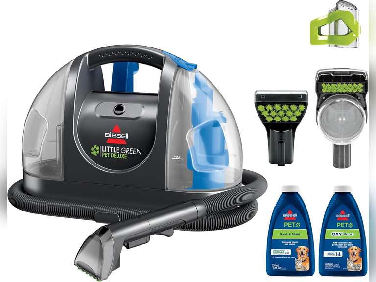 Bissell Little Green Pet Deluxe Portable Carpet Cleaner and Car/Auto Detailer, 3353, Gray/Blue 140