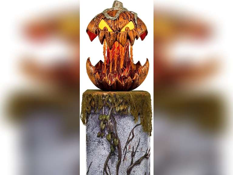 Halloween Pumpkin Lighting, Halloween gourdo Jack-o-Lantern Decor, Animatronics, Animated Pumpkin Head Scary Decor, d cor for Desktop, Window, Living Room