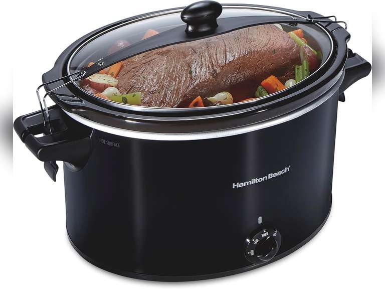 Hamilton Beach Slow Cooker, Extra Large 10 Quart, Stay or Go Portable With Lid Lock, Dishwasher Safe Crock, Black (33195) 70