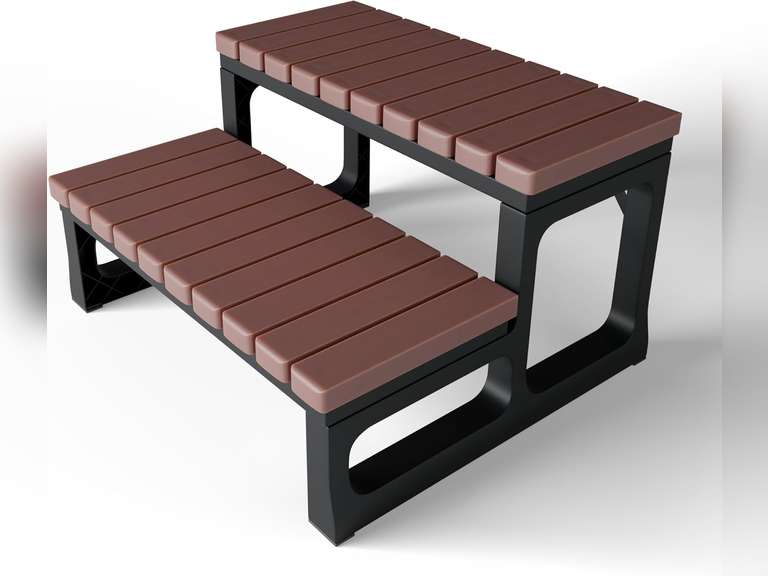 Hot Tub Steps/Spa Steps for Round or Straight Sided Spa, Non-Slip Steps for Outdoor/Indoor, Brown Stairs 140