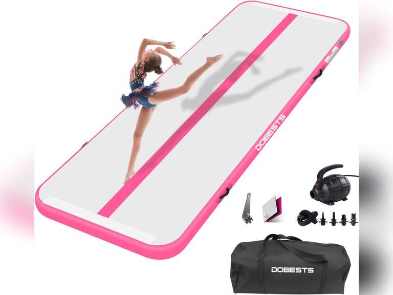 DOBESTS Inflatable Air Gymnastics Mat,Training Mat (6,6x3,3x4 inch)Thickness Tumbling Mat with Electric Pump for Home/Gym/Outdoor 110