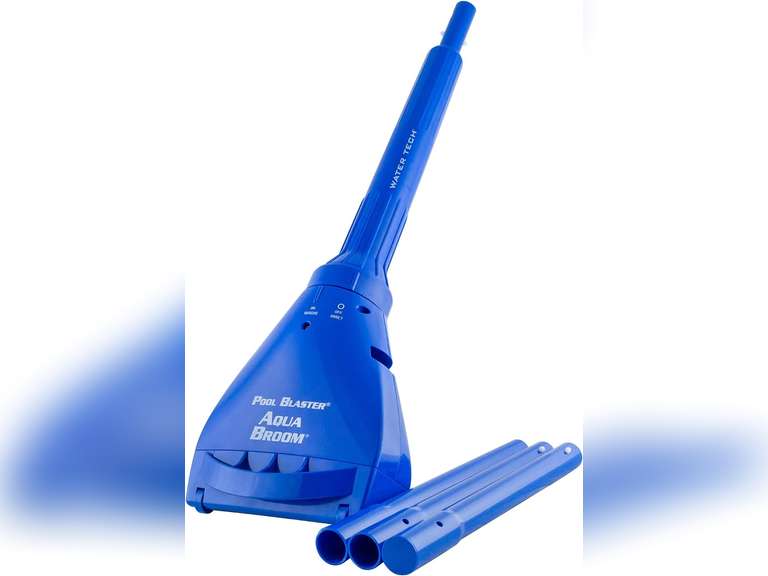 POOL BLASTER Aqua Broom XL Ultra Cordless Pool & Spa Vacuum Cleaner with Pole Set, Battery-Powered Handheld Hoseless, Ideal for Hot Tubs, Inground & Above Ground Pool Steps, by Water Tech 60