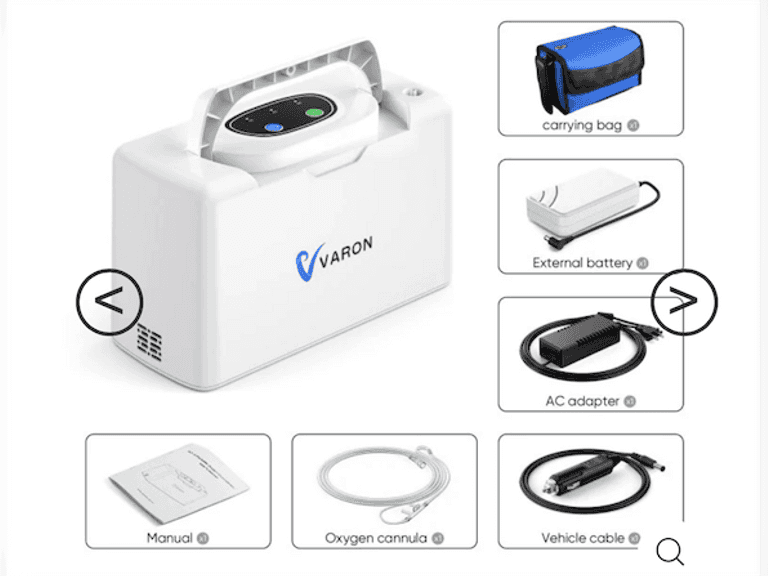 VARON 1-5L/min Pulse Flow Portable Oxygen Concentrator NT-02+One Free Gift 800