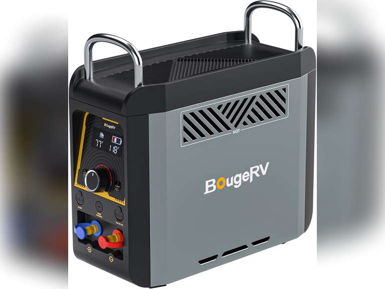 BougeRV Portable Propane Water Heater w/Water Pump & Showerhead, Instant Hot Water Heater w/Built-in battery for Showering &Cleaning, Outdoor Use Only, Camping Water Heater w/Overheating Protection 360