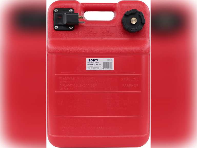 BISupply Boat Gas Tank Kit 6 Gallon Portable Plastic Outboard Marine
