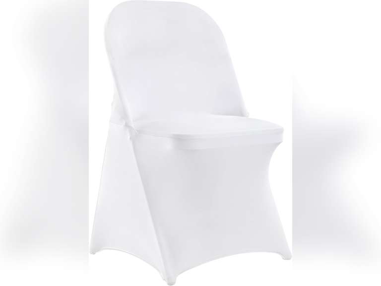VEVOR White Stretch Spandex Chair Covers - 30 PCS,Folding Kitchen Chairs Cover, Universal Washable Slipcovers Protector, Removable Chair Seat Covers, for Wedding Party Dining Room Banquet Event 47