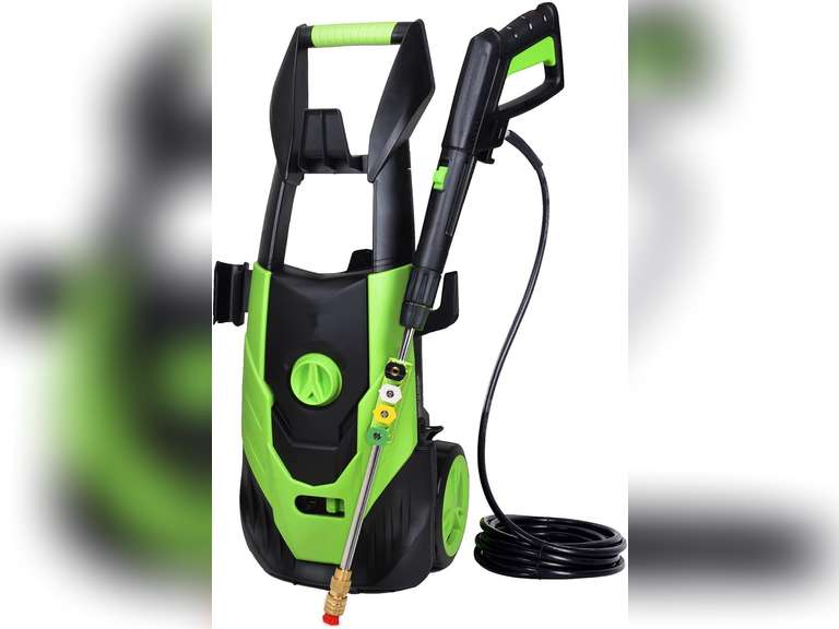 Workmoto Power Washer, Electric Pressure Washer with Hose Reel, 5 Universal Spray Nozzles and Detergent Tank, Pressure Cleaner - 5000PSI 4.0GPM 180