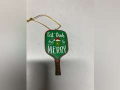Eat Dink and Be Merry Pickleball Paddle Christmas Ornament, a US Family-Owned Business - Sportybella Pickleball Gifts Christmas Tree Decorations, Sports Enthusiast Pickleball Paddles Decor 18
