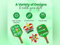 Eat Dink and Be Merry Pickleball Paddle Christmas Ornament, a US Family-Owned Business - Sportybella Pickleball Gifts Christmas Tree Decorations, Sports Enthusiast Pickleball Paddles Decor 18