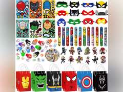 Superhero Party Favors, 122 Pcs Superhero Birthday Party Decorations include a Face Stickers, Gift Bags, Masks, Slap Bracelet, Stickers, Button Badges, Stamps, Best Gift Bag Filler for Themed Party 28