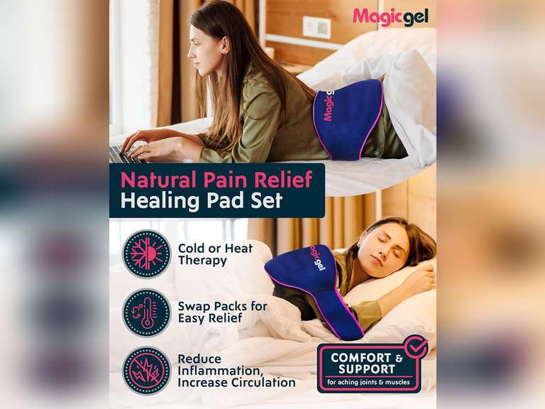 Magic Gel Ice Pack for Back Pain Relief | 2 Pack Reusable Lower Back Wrap for Hot or Cold Therapy | Relief for Lower Lumbar, Sciatic Nerve, Herniated or Degenerative Disc, Coccyx, Tailbone Pain 27