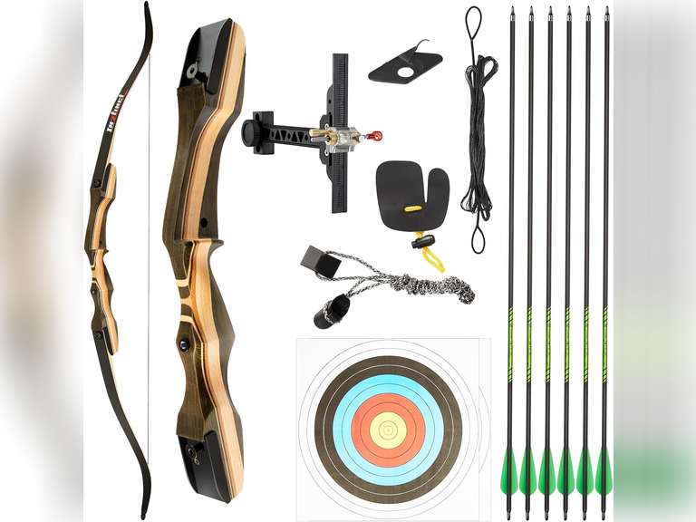 Tir à l'arc Athletic 66 pouces Takedown Recurve arc 20-40lbs pour adultes