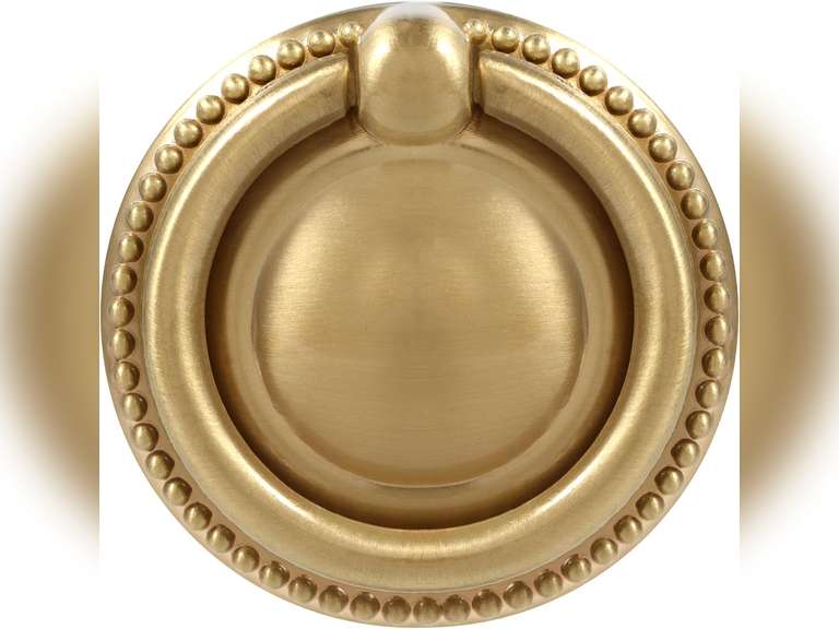 8 Pack Brush Gold Ring pulls,2" Gold Ring Drawer pulls,Ring Cabinet Cupboard pulls with Round Plate,Drawer Ring pulls (Gold) 26