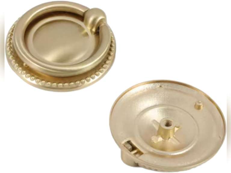 8 Pack Brush Gold Ring pulls,2" Gold Ring Drawer pulls,Ring Cabinet Cupboard pulls with Round Plate,Drawer Ring pulls (Gold) 26