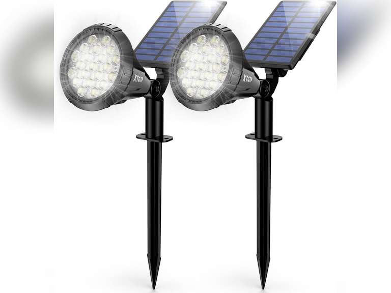 Solar Spot Lights Outdoor, 21 LEDs Solar Outdoor Lights Auto On/Off with 3 Modes, IP67 Waterproof Solar Yard Spotlight Landscape Lighting Garden Wall Lights, 2-in-1 Solar Powered Lights, 3Pack 40