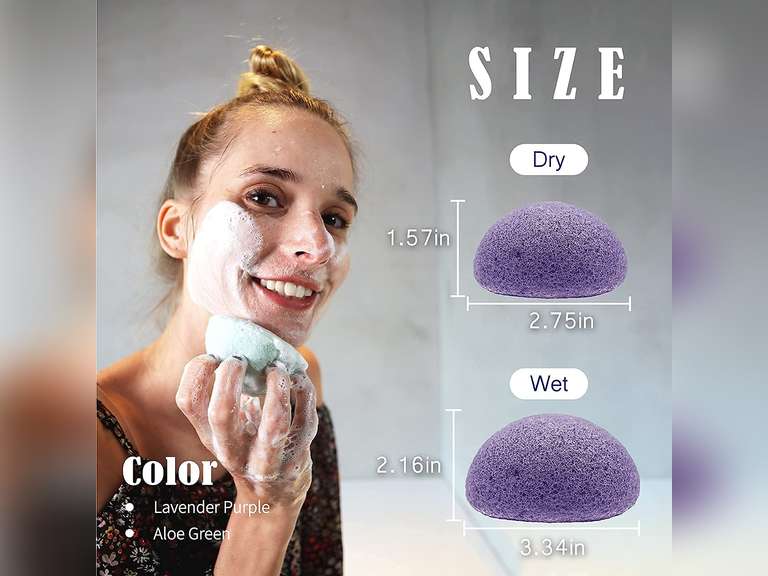 myHomeBody Natural Konjac Facial Sponges - for Gentle Face Cleansing and Exfoliation (Lavender, Green tea, Red Clay, Charcoal)see photo 10