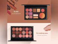 Lolalet 2 Pack Magnetic Makeup Palettes, Empty Magnetic Palette with Mirror for Eyeshadow Lip Color Blush Powder Highlighter Contour - Leather&Holographic 14