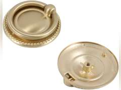 8 Pack Brush Gold Ring pulls,2" Gold Ring Drawer pulls,Ring Cabinet Cupboard pulls with Round Plate,Drawer Ring pulls (Gold) 26