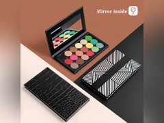 Lolalet 2 Pack Magnetic Makeup Palettes, Empty Magnetic Palette with Mirror for Eyeshadow Lip Color Blush Powder Highlighter Contour - Leather&Holographic 14