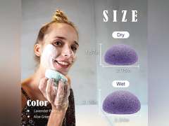 myHomeBody Natural Konjac Facial Sponges - for Gentle Face Cleansing and Exfoliation (Lavender, Green tea, Red Clay, Charcoal)see photo 10
