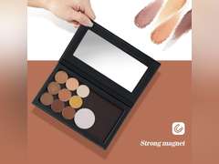 Lolalet 2 Pack Magnetic Makeup Palettes, Empty Magnetic Palette with Mirror for Eyeshadow Lip Color Blush Powder Highlighter Contour - Leather&Holographic 14