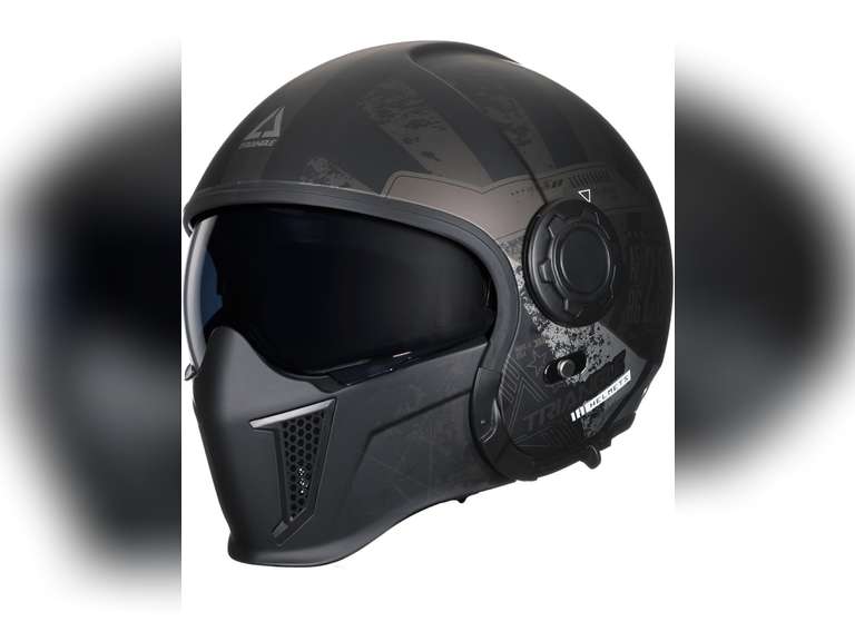 TRIANGLE Open Face Motorcycle Helmet 3/4 Half for Men with Extra Clear ...