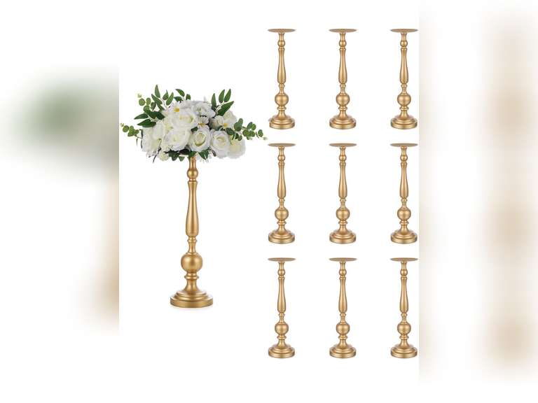 Sziqiqi Flower Stands for Wedding Centerpieces - 24in Gold Floor Candle ...