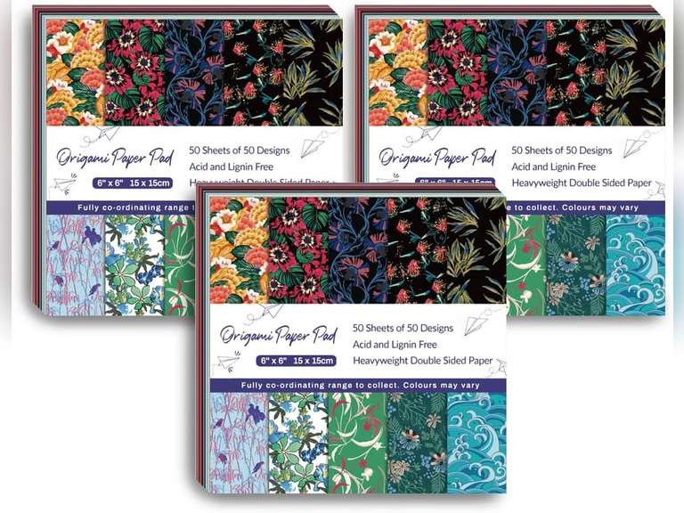 2-PACKS - Origami 6x6 Paper Kit 150 Sheets 50 Vivid Colors Double Sided Same Printed Traditional Patterns Square for Arts Crafts Projects Japan traditional Chiyo Japanese Chiyogami 150chiyogami 27