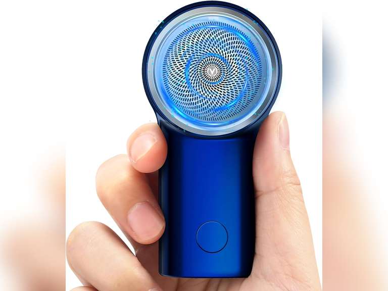 Mini Electric Shaver, Portable Electric Shavers for Men, Type-C Charging, Use for 60 Days, with Cleaning Brush, Safety Cover, Electric Razor, Travel Razor, One-Button Use for Home, Car, Travel, Blue 25