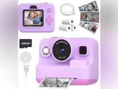 Yehtta Instant Print Camera for Kids, Christmas Birthday Gifts for 3-12 Year Old Girls Boys, 2.4in Screen 1080P Video Digital Camera Toys for Kids Age 4 5 6 7 8 9 10 with 3 Rolls Print Paper 32G Card Purple 40
