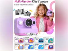 Yehtta Instant Print Camera for Kids, Christmas Birthday Gifts for 3-12 Year Old Girls Boys, 2.4in Screen 1080P Video Digital Camera Toys for Kids Age 4 5 6 7 8 9 10 with 3 Rolls Print Paper 32G Card Purple 40