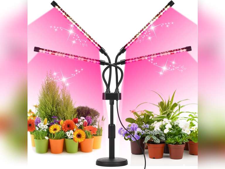 Grow Lights for Indoor Plants, Four Head LED Grow Light with Full ...