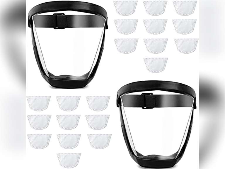 Face Shield,Dust Mask Anti-fog Protective Full Face Shield,Super Protective Face Shield Mask for Work,Full Face Shield for Weed Whacking,Anti-Fog Face Shield for Grinding 1 Count (Pack of 1) White 19