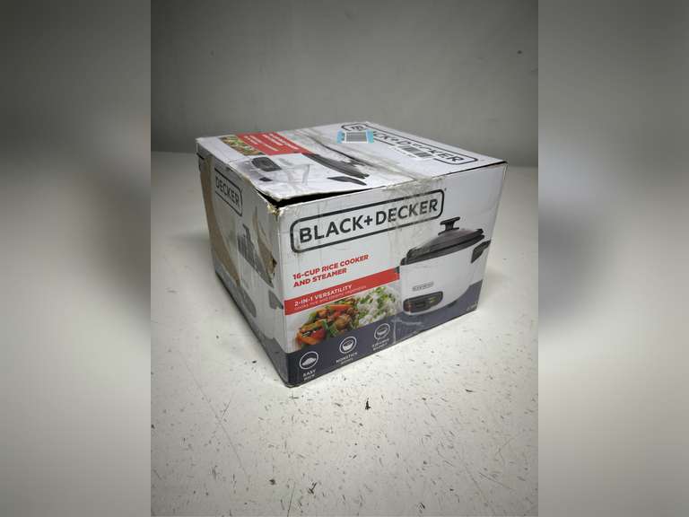 BLACK+DECKER 16Cup Rice Cooker, RC516, 8Cup Uncooked Rice, Steaming Basket, Removable Non