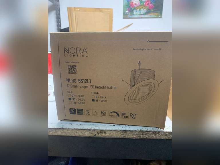 Nora NLRS6S12L130W 6 Super Slope LED Retrofit Baffle (White Baffle