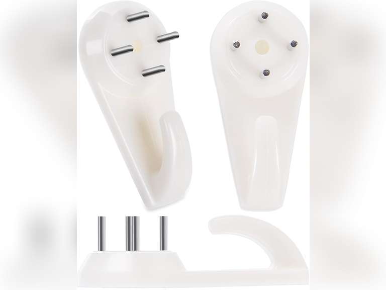 Picture Hangers(50 PACK), Hoedia Concrete/Stucco/Hard Wall Hooks for Hanging Picture, Tapestry, Clocks and More-Heavy Duty&No Damage or Drilling 10