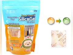 Sunny Home 3 Gram (50 Packs) Premium Mix Type-B 90% White + 10% Orange Indicating (Orange to Dark Green) - Desiccant Packets/Rechargeable Silica Gel Packets Dehumidifier/Moisture Absorber (50 Pack) 3g 50p 15