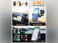 VANMASS 2024 Upgrade Top Military-Grade Car Phone Holder, Newest & Strongest Suction Cell Phone Car Mount Windshield Dashboard Vent Truck Stand Cradle for iPhone 15 Pro Max 14 13 12 Android Black 34