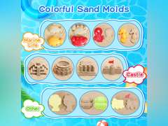MGparty Collapsible Beach Toys Set for Kids Toddlers, Travel Sand Toys with Storage Bag, Sand Bucket and Shovels, Undersea Animals and Dinosaur Molds, Sandbox Toys for Boys Girls Ages 3-12 16