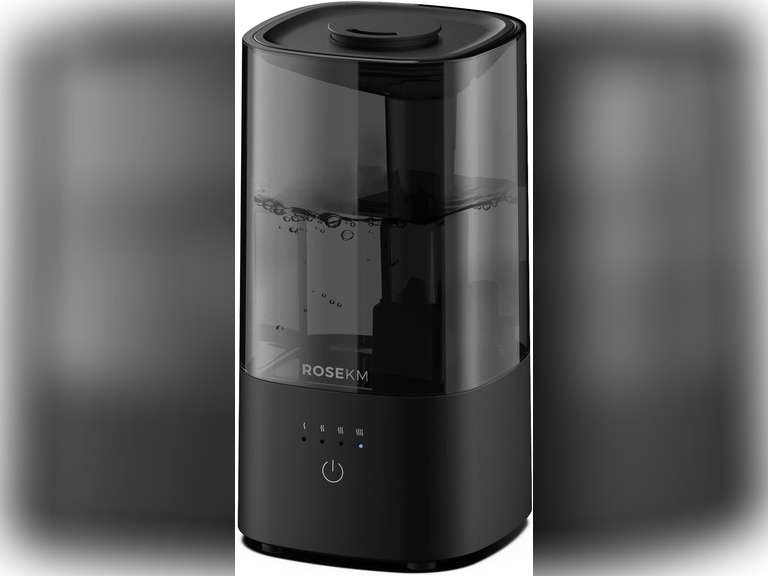 Humidifiers for Bedroom, Cool Mist Humidifier for Home Plant and Baby Nursery, Quiet Ultrasonic Humidifier with 360 Nozzle, Auto Shut-Off, Filterless, Black 24