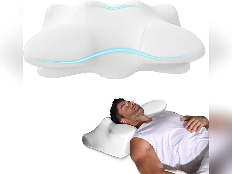 Ergonomic Memory Foam Pillow for Neck Pain Relief - Orthopedic Contour Cervical Pillow for Sleeping, Supportive Comfort for Back, Side, Stomach Sleepers (White) 49
