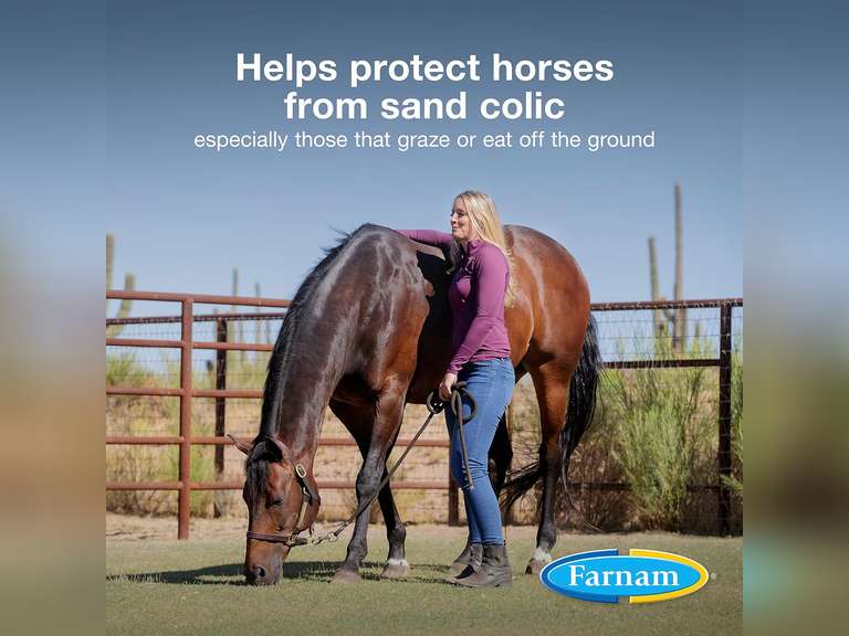 Farnam Sand Clear for Horses Natural Psyllium Crumbles, Veterinarian recommended to support the removal of sand & dirt from the ventral colon, 10 lbs., 32 scoops 80