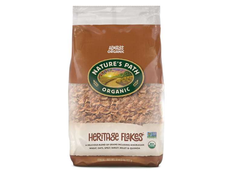 Nature's Path Organic Heritage Flakes Cereal, 32 oz (Pack of 5), Non-GMO, Earth Friendly Packaging 29