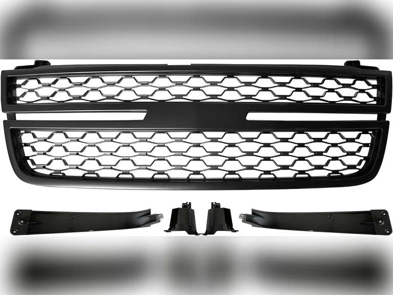 Front Upper Grille Compatible For Chevy Silverado 1500 2500 HD 3500 Grill 2005 2006 2007 128